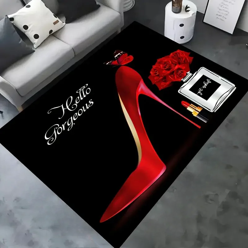 Commercial Printing Supplies - Red High Heel Print Area Rug,
