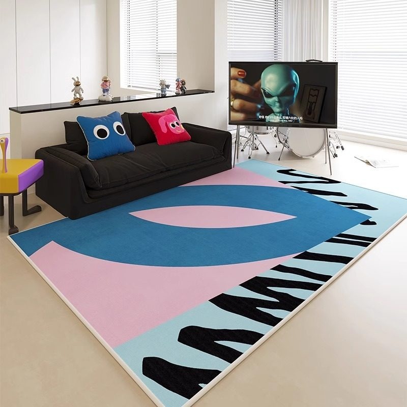 Commercial Printing Online - Abstract Color-blocked Print Living Room Carpet