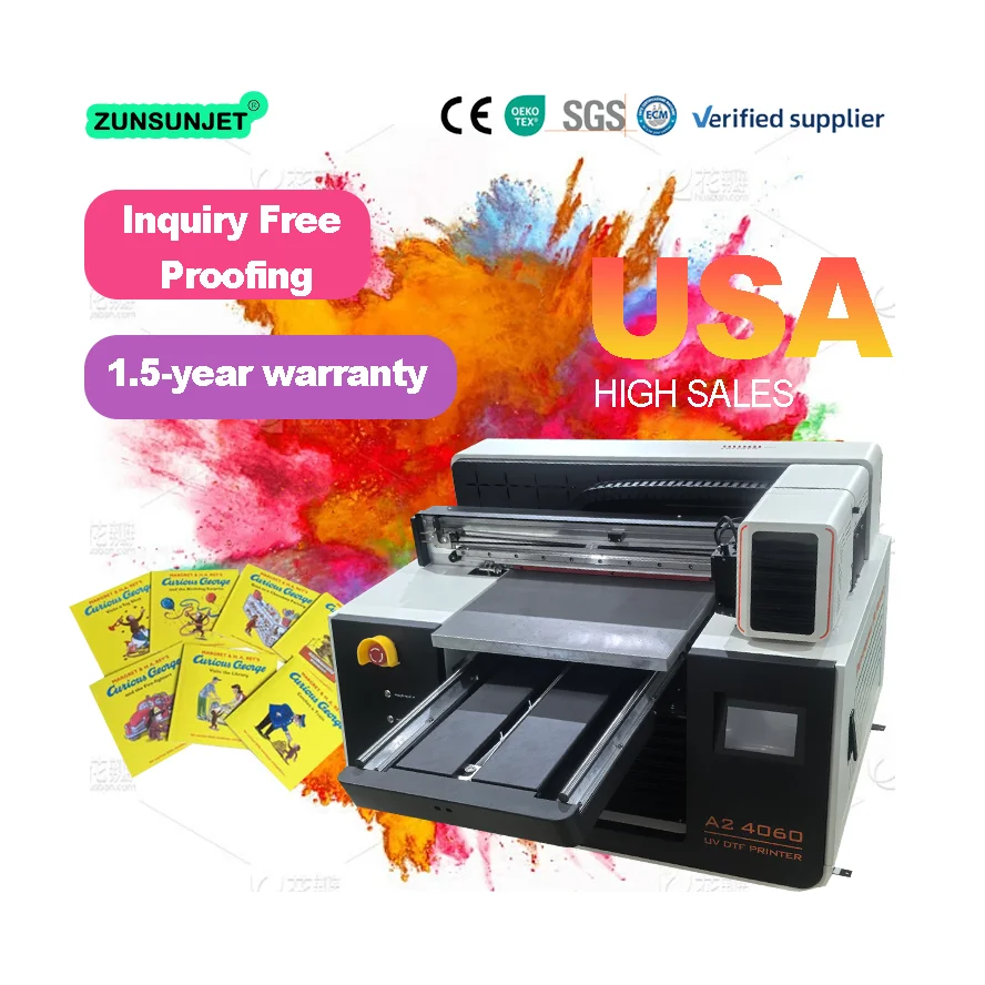 Small A2 Flatbed UV Dtf Inkjet - огляд і ціна Dtf Printer Machine